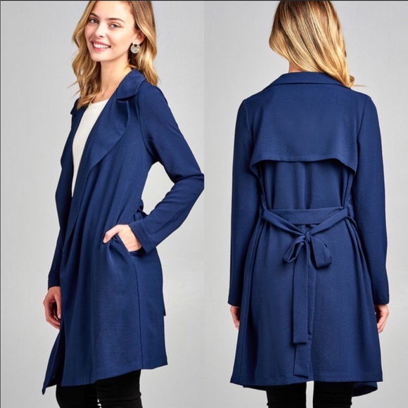 Navy blue trench coat Clearance